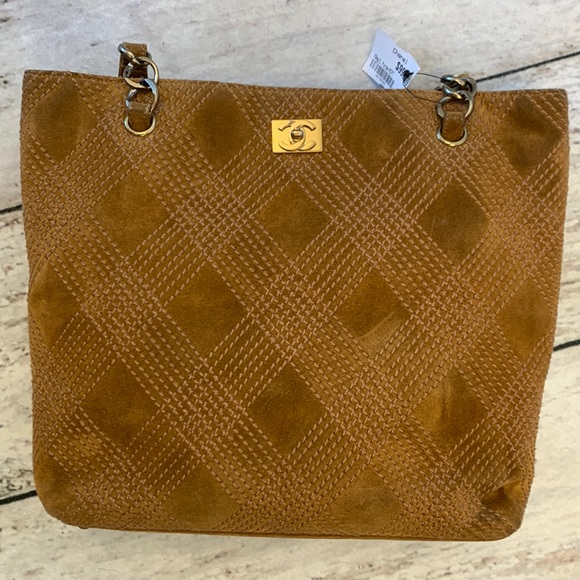 Chanel Quilted diamond stitch Suede Tote Bag - Picture 1 of 11